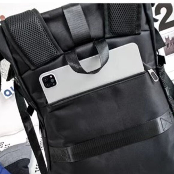 NEW! Large Storage Stylish Roll Top Backpack Gym Bag Travel Bag for Men or Women - Picture 9 of 10